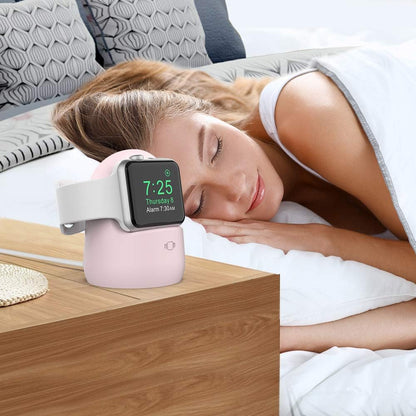 Stylish Pink Silicone Charging Dock Holder for Apple Watch Ultra 2, SE2, Series 1-7 (All Sizes)