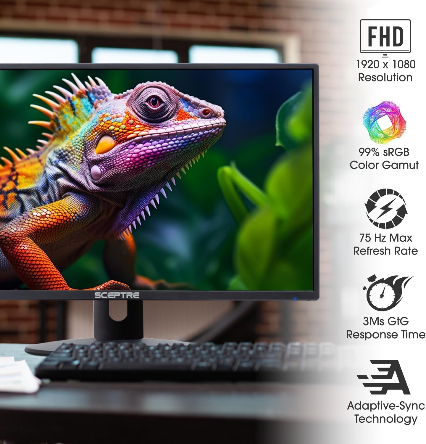 24-Inch 1080P Thin LED Monitor with 99% sRGB, Dual HDMI, VGA, and Built-In Speakers - E248W-19203R 2025 Series