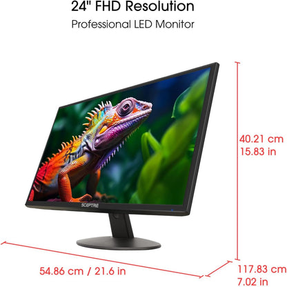 24-Inch 1080P Thin LED Monitor with 99% sRGB, Dual HDMI, VGA, and Built-In Speakers - E248W-19203R 2025 Series