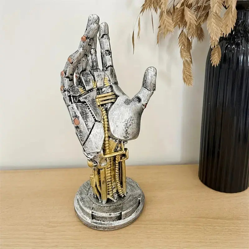 Cyberpunk Asura Mechanical Hand Figurine - Stylish Game Controller Stand & Key Holder Gift for Him