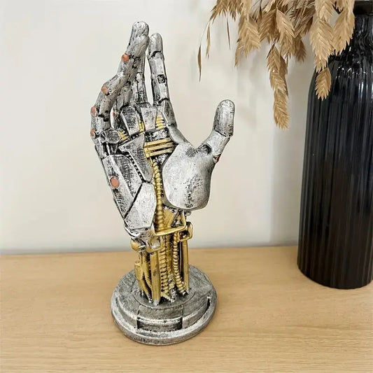 Cyberpunk Asura Mechanical Hand Figurine - Stylish Game Controller Stand & Key Holder Gift for Him