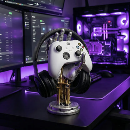 Cyberpunk Asura Mechanical Hand Figurine - Stylish Game Controller Stand & Key Holder Gift for Him